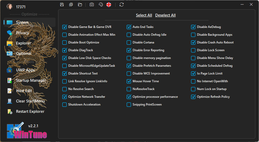 WinTune系统优化工具v2.2.1绿色版-网亿资源平台