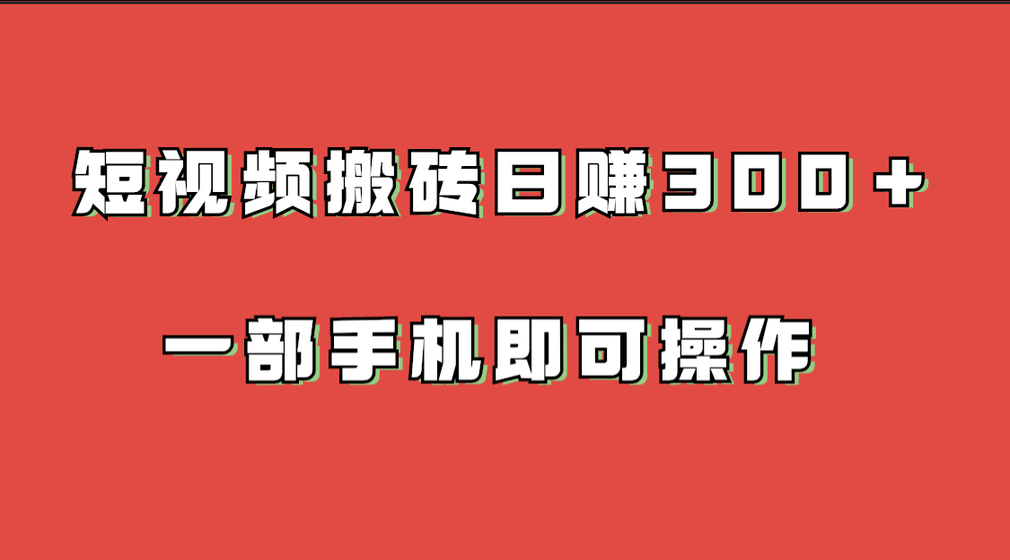 短视频搬砖项目 一部手机即可操作-网亿资源平台