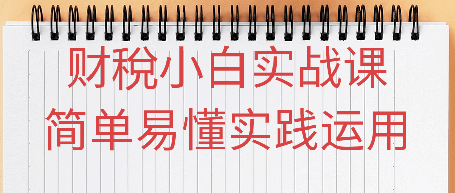 财稅小白实战课简单易懂实践运用-网亿资源平台