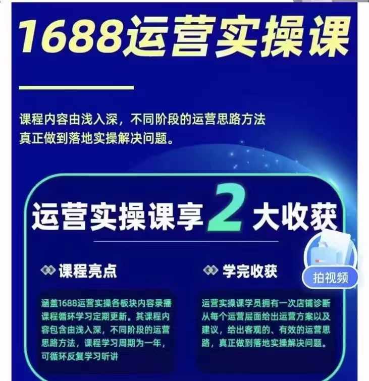 1688最新实战运营 0基础学会1688实战运营，电商年入百万不是梦-网亿资源平台