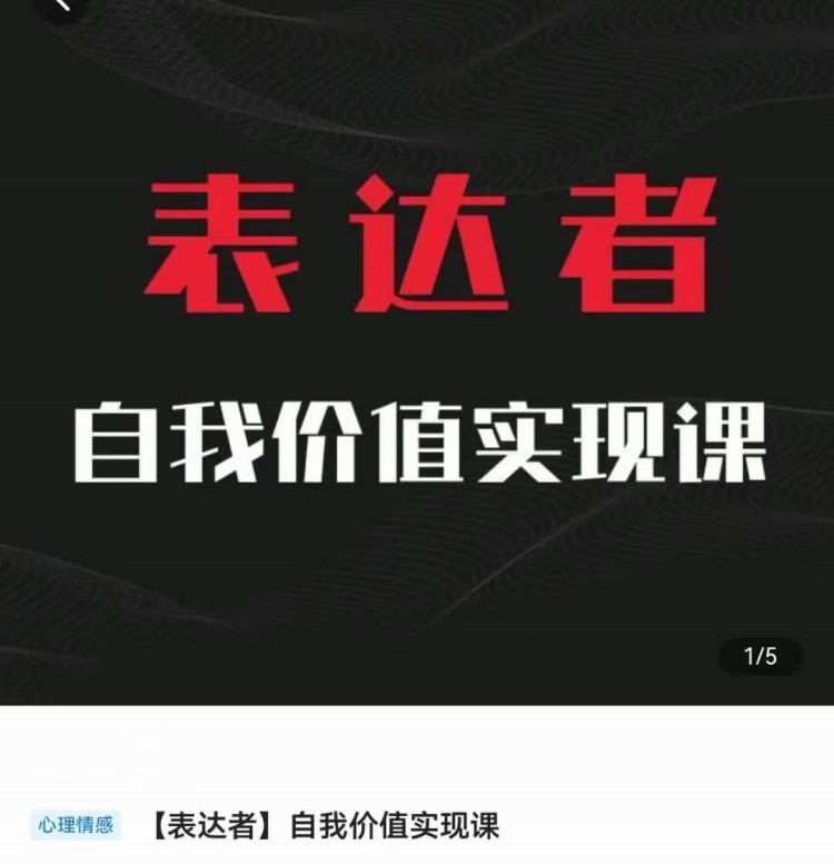 自我价值实现课,思辨盛宴极致表达-网亿资源平台