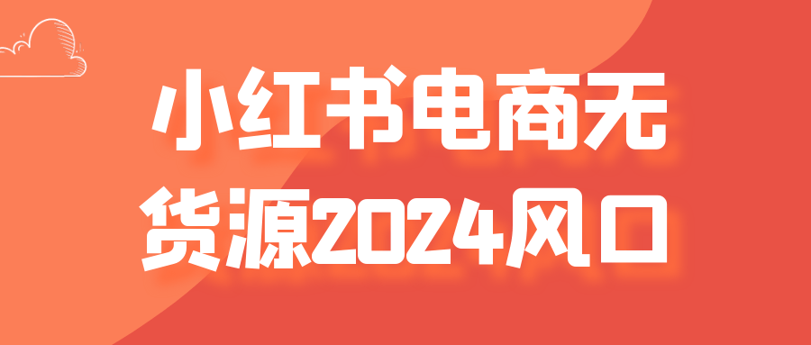 小红书电商无货源2024风口-网亿资源平台