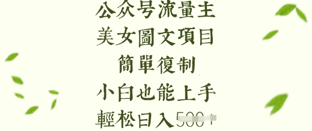 流量主长期收益项目,美女图片简单复制,小白也能上手,轻松日入5张-网亿资源平台