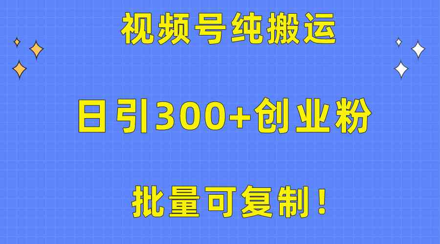 （10186期）批量可复制！视频号纯搬运日引300+创业粉教程！-邪修侠 - 演示
