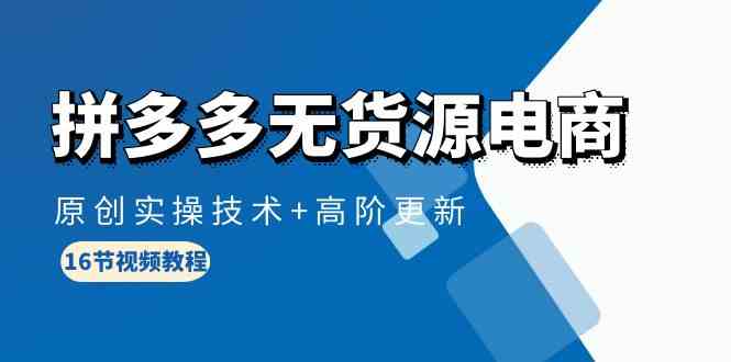 （10015期）拼多多无货源电商，原创实操技术+高阶更新（16节视频教程）-邪修侠 - 演示