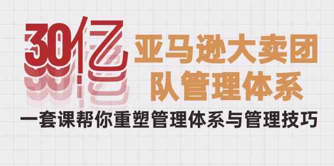 (10178期)30亿-亚马逊大卖团队管理体系,一套课帮你重塑管理体系与管理技巧-邪修侠 - 演示