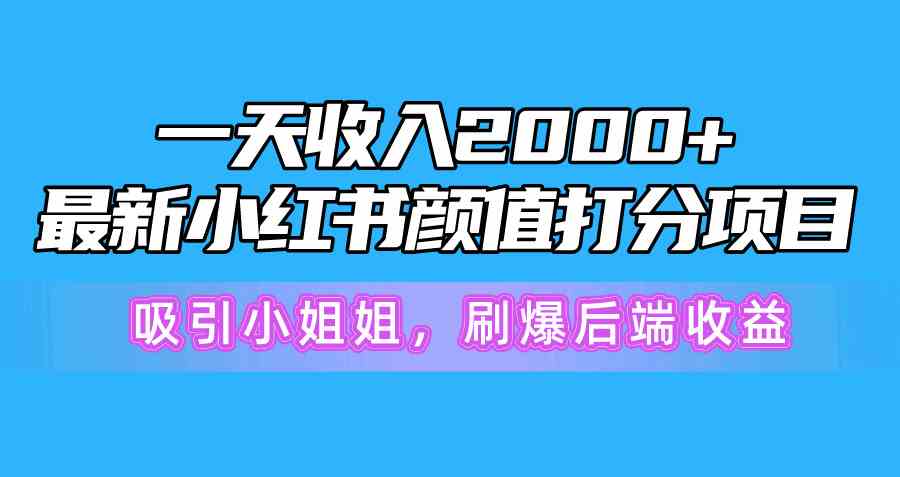（10187期）一天收入2000+，最新小红书颜值打分项目，吸引小姐姐，刷爆后端收益-邪修侠 - 演示