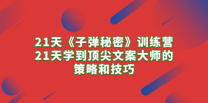 (10210期)21天《子弹秘密》训练营,21天学到顶尖文案大师的策略和技巧-邪修侠 - 演示