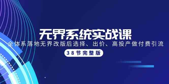 （9992期）无界系统实战课：全体系落地无界改版后选择、出价、高投产做付费引流-38节-邪修侠 - 演示
