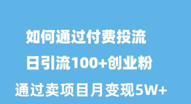 （10189期）如何通过付费投流日引流100+创业粉月变现5W+-邪修侠 - 演示
