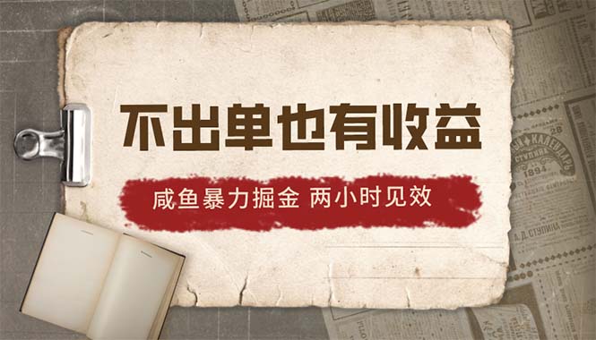 (10562期)2024咸鱼暴力掘金,不出单也有收益,两小时见效,当天突破500+-邪修侠 - 演示