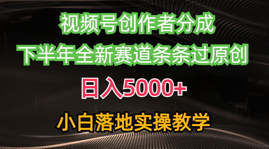 (10294期)视频号创作者分成最新玩法,日入5000+ 下半年全新赛道条条过原创,小…-邪修侠 - 演示