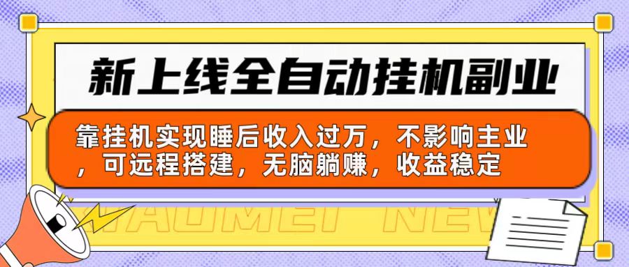 （10588期）新上线全自动挂机副业：靠挂机实现睡后收入过万，不影响主业可远程搭建…-邪修侠 - 演示