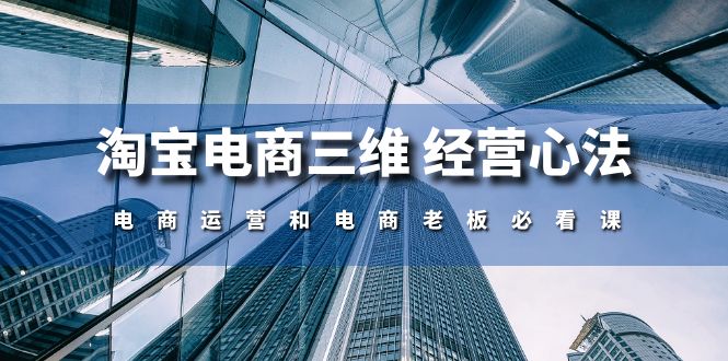（10761期）淘宝电商三维 经营心法：电商运营和电商老板必看课（59节课）-邪修侠 - 演示