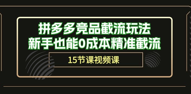 (10301期)拼多多竞品截流玩法,新手也能0成本精准截流(15节课)-邪修侠 - 演示