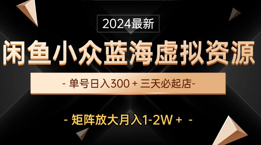 (10336期)最新闲鱼小众蓝海虚拟资源,单号日入300+,三天必起店,矩阵放大月入1-2W-邪修侠 - 演示