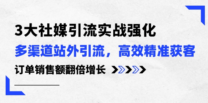 (10563期)3大社媒引流实操强化,多渠道站外引流/高效精准获客/订单销售额翻倍增长-邪修侠 - 演示
