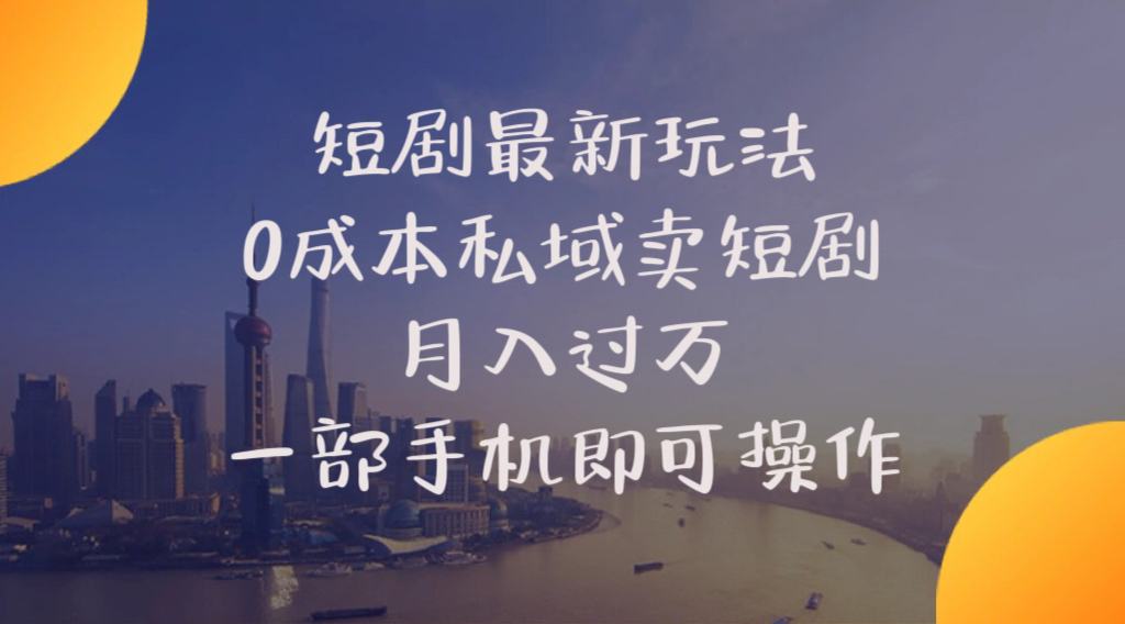 （10716期）短剧最新玩法 0成本私域卖短剧 月入过万 一部手机即可操作-邪修侠 - 演示