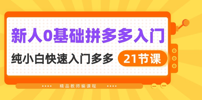 （10299期）新人0基础拼多多入门，纯小白快速入门多多（21节课）-邪修侠 - 演示