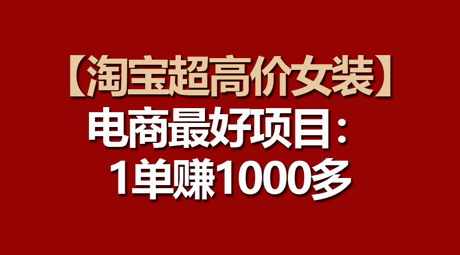 (10514期)【淘宝超高价女装】电商最好项目:一单赚1000多-邪修侠 - 演示
