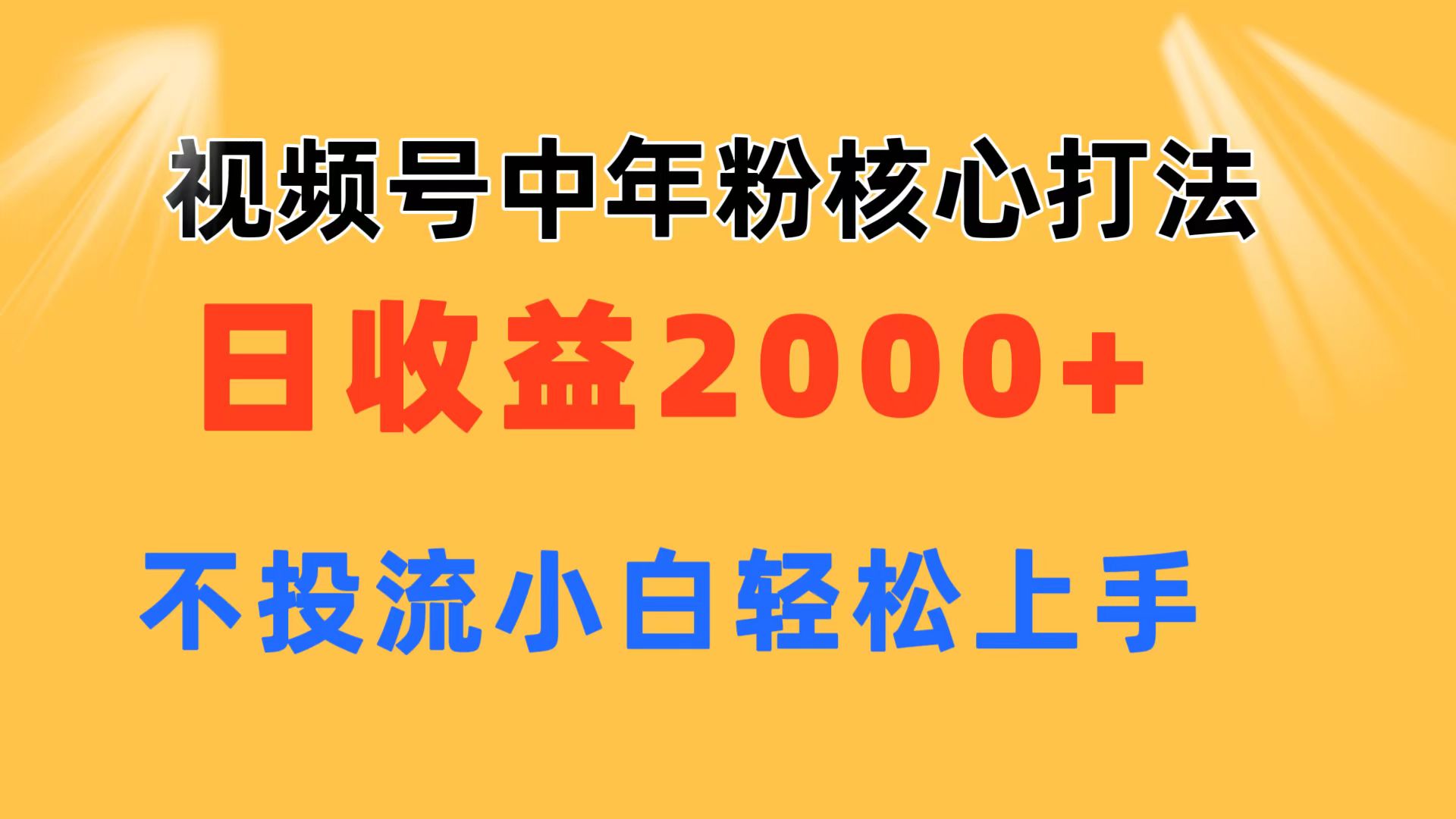 (11205期)视频号中年粉核心玩法 日收益2000+ 不投流小白轻松上手-邪修侠 - 演示