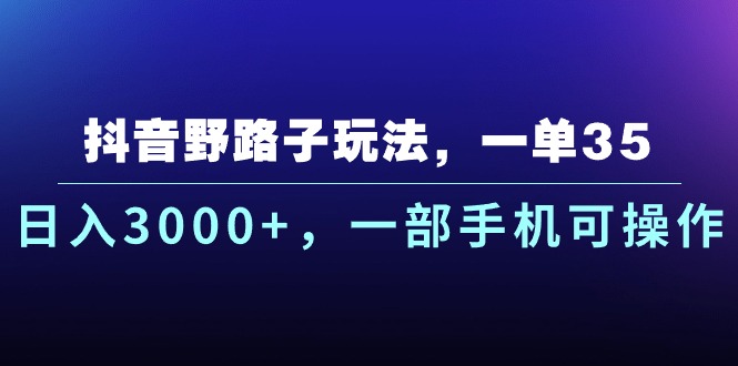 (10909期)抖音野路子玩法,一单35.日入3000+,一部手机可操作-邪修侠 - 演示