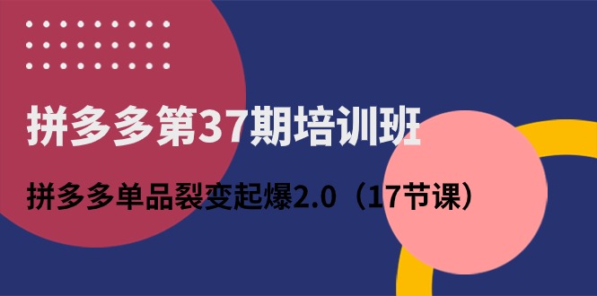 (10835期)拼多多第37期培训班:拼多多单品裂变起爆2.0(17节课)-邪修侠 - 演示