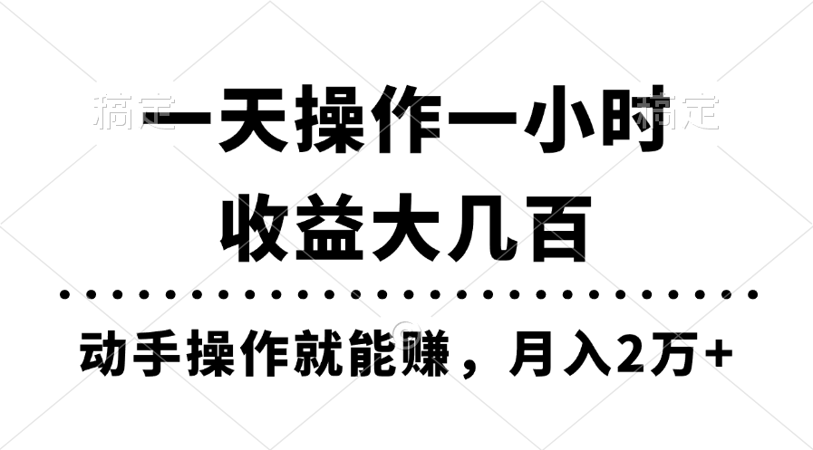 (11263期)一天操作一小时,收益大几百,动手操作就能赚,月入2万+教学-邪修侠 - 演示