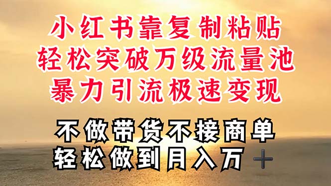 (11139期)深层揭秘小红书,靠复制粘贴,一周突破万级流量池,无脑搬运,暴力引流…-邪修侠