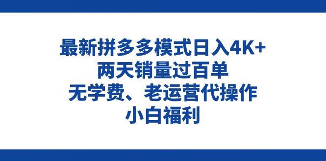 (11189期)拼多多最新模式日入4K+两天销量过百单,无学费、老运营代操作、小白福利-邪修侠 - 演示