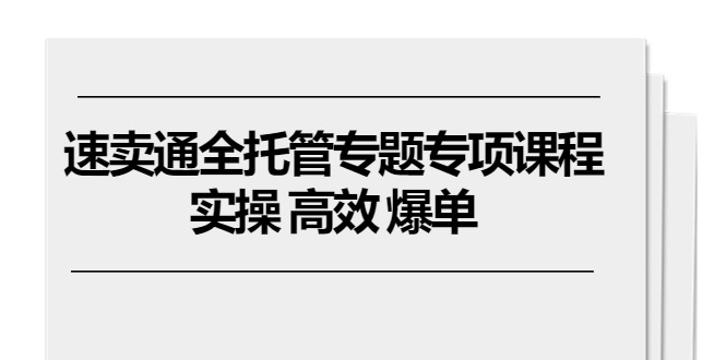 （10917期）速卖通 全托管专题专项课程，实操 高效 爆单（11节课）-邪修侠 - 演示