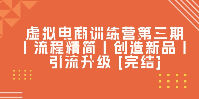 （10960期）虚拟电商训练营第三期丨流程精简丨创造新品丨引流升级 [完结]-邪修侠 - 演示