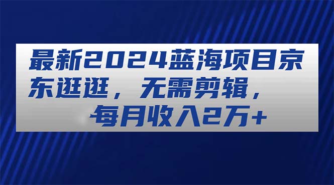 (11041期)最新2024蓝海项目京东逛逛,无需剪辑,每月收入2万+-邪修侠 - 演示