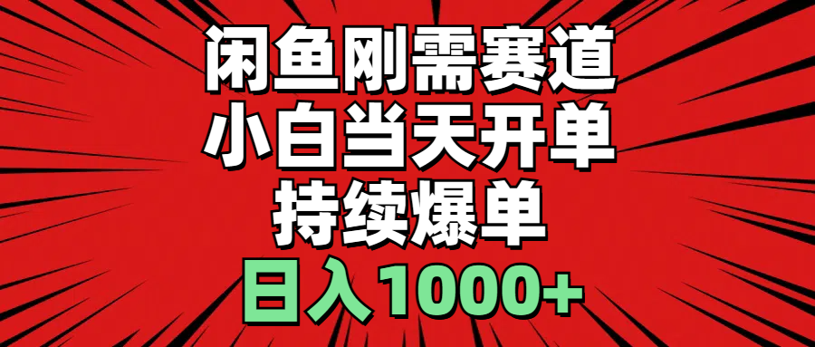（11243期）闲鱼刚需赛道，小白当天开单，持续爆单，日入1000+-邪修侠 - 演示