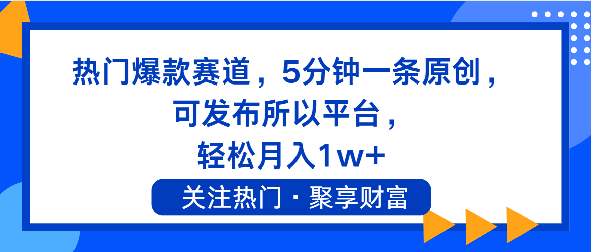 （11810期）热门爆款赛道，5分钟一条原创，可发布所以平台， 轻松月入1w+-邪修侠 - 演示