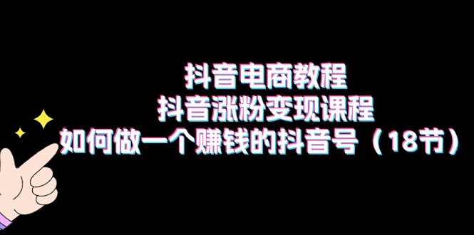 （11436期）抖音电商教程：抖音涨粉变现课程：如何做一个赚钱的抖音号（18节）-邪修侠 - 演示