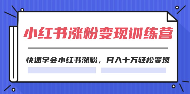 （11762期）2024小红书涨粉变现训练营，快速学会小红书涨粉，月入十万轻松变现(40节)-邪修侠 - 演示