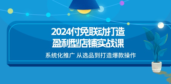 （11458期）2024付免联动-打造盈利型店铺实战课，系统化推广 从选品到打造爆款操作-邪修侠 - 演示