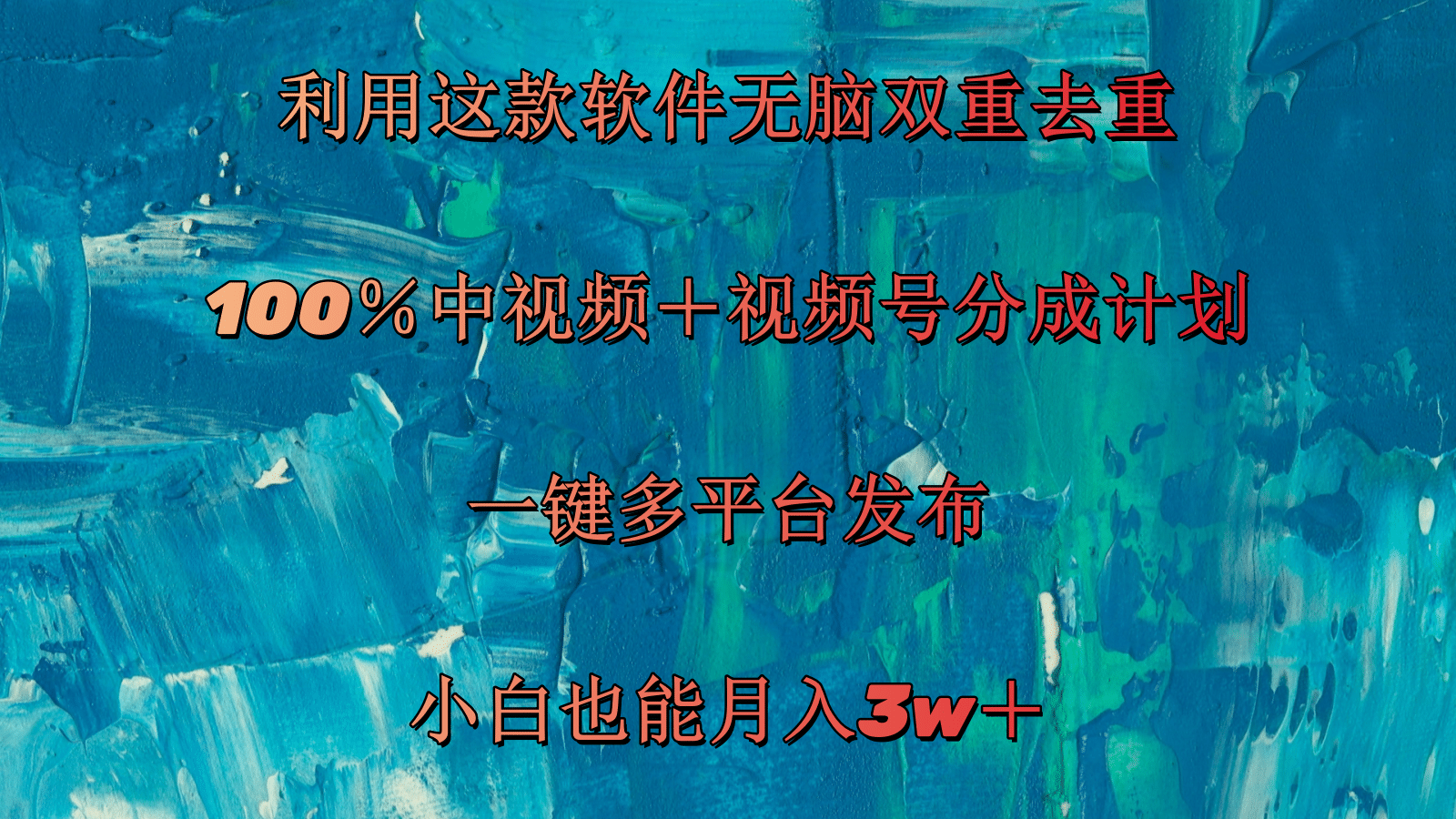 (11710期)利用这款软件无脑双重去重 100%中视频+视频号分成计划 小白也能月入3w+-邪修侠 - 演示
