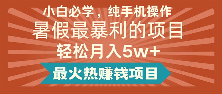 (11583期)小白必学,纯手机操作,暑假最暴利的项目轻松月入5w+最火热赚钱项目-邪修侠 - 演示