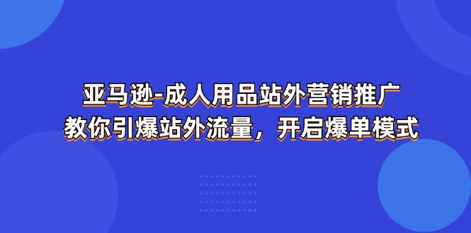 (11398期)亚马逊-成人用品 站外营销推广 教你引爆站外流量,开启爆单模式-邪修侠 - 演示