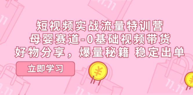 (11373期)短视频实战流量特训营,母婴赛道-0基础带货,好物分享,爆量秘籍 稳定出单-邪修侠 - 演示