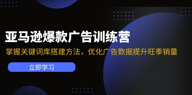 (11858期)亚马逊爆款广告训练营:掌握关键词库搭建方法,优化广告数据提升旺季销量-邪修侠