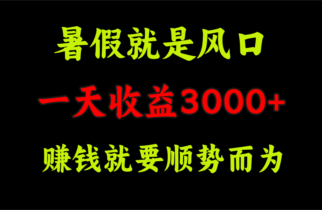 （11690期）一天收益3000+ 赚钱就是顺势而为，暑假就是风口-邪修侠 - 演示