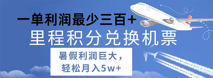 (11385期)2024暑假利润空间巨大的里程积分兑换机票项目,每一单利润最少500-邪修侠 - 演示