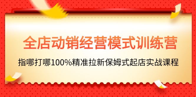 （11460期）全店动销-经营模式训练营，指哪打哪100%精准拉新保姆式起店实战课程-邪修侠 - 演示