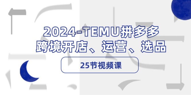 （12106期）2024-TEMU拼多多·跨境开店、运营、选品（25节视频课）-网亿资源平台