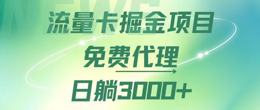 （12321期）流量卡掘金代理，日躺赚3000+，变现暴力，多种推广途径-网亿资源平台