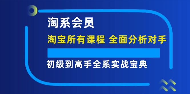 （12055期）淘系会员【淘宝所有课程，全面分析对手】，初级到高手全系实战宝典-网亿资源平台