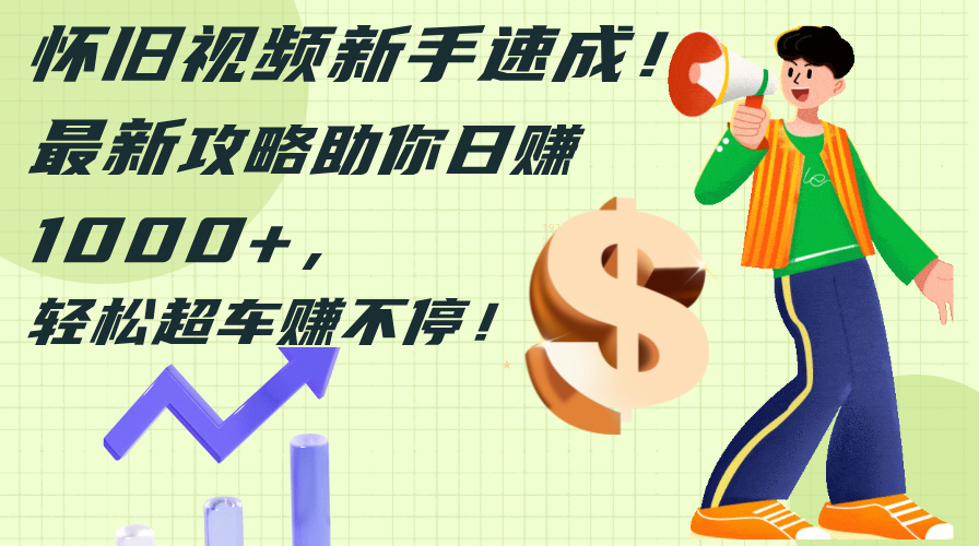 （12250期）怀旧视频新手速成！最新攻略助你日赚1000+，轻松超车赚不停-网亿资源平台